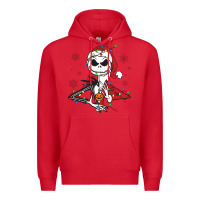 Red spooky christmas character with lights Premium Hoodie - killa-kam