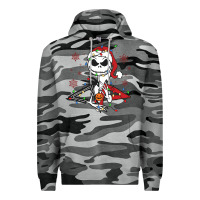 Slate Camo spooky christmas character with lights Premium Hoodie - killa-kam