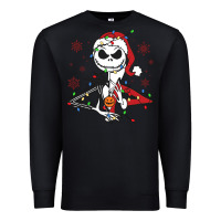 Black spooky christmas character with lights Premium Sweatshirt - killa-kam