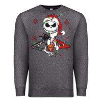 Charcoal Heather spooky christmas character with lights Premium Sweatshirt - killa-kam