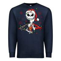 Navy spooky christmas character with lights Premium Sweatshirt - killa-kam