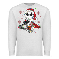 Oatmeal Heather spooky christmas character with lights Premium Sweatshirt - killa-kam