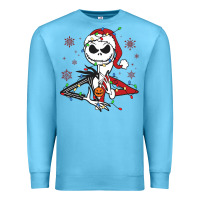 Ocean Blue spooky christmas character with lights Premium Sweatshirt - killa-kam