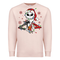 Pale Pink spooky christmas character with lights Premium Sweatshirt - killa-kam