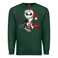 Sports Green spooky christmas character with lights Premium Sweatshirt - killa-kam