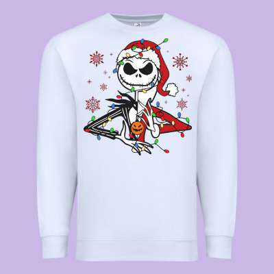 Premium Sweatshirt spooky christmas character with lights