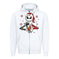 Spooky Christmas Character With Lights Zipper Hoodie | Teevron