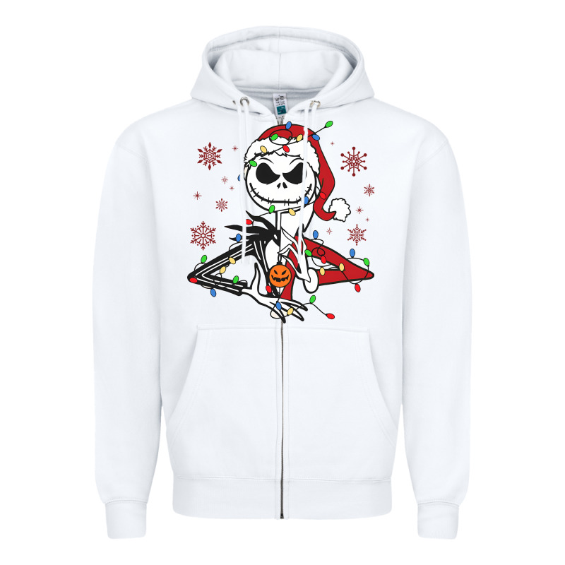 Spooky Christmas Character With Lights Zipper Hoodie by killa-kam | Teevron