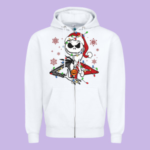 Spooky Christmas Character With Lights Zipper Hoodie Designed By Killa-kam