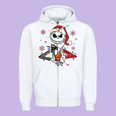 Zipper Hoodie spooky christmas character with lights