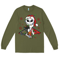 Army Green spooky christmas character with lights Long Sleeve Tee - killa-kam