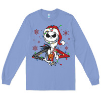 Colony Blue spooky christmas character with lights Long Sleeve Tee - killa-kam