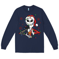 Navy spooky christmas character with lights Long Sleeve Tee - killa-kam