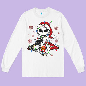 Spooky Christmas Character With Lights Long Sleeve Tee Designed By Killa-kam