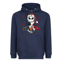 Navy spooky christmas character with lights Heavyweight Hoodie - killa-kam