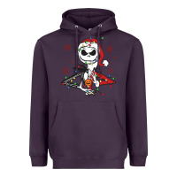 Plum spooky christmas character with lights Heavyweight Hoodie - killa-kam