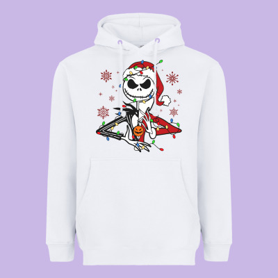 Heavyweight Hoodie spooky christmas character with lights