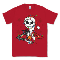 Red spooky christmas character with lights Classic Tee - killa-kam