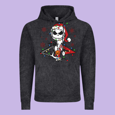 Vintage Hoodie spooky christmas character with lights
