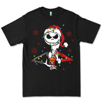 Black spooky christmas character with lights Premium Tee - killa-kam