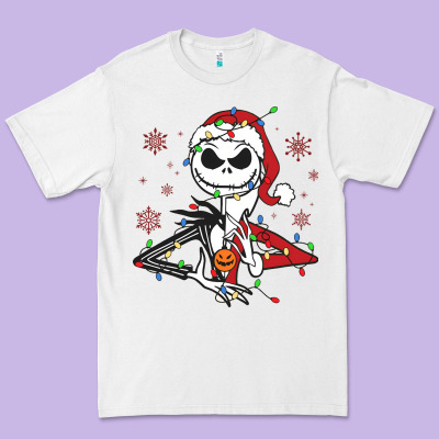 Premium Tee spooky christmas character with lights