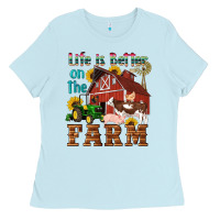Baby Blue western life is better on the farm Ladies Tee - Artiststas