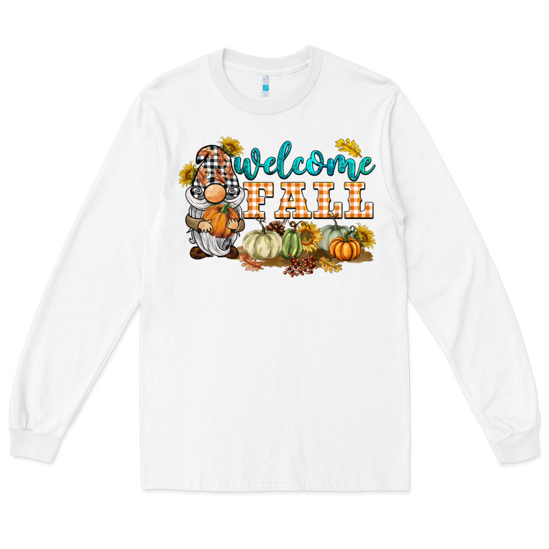 Welcome Fall Gnome Long Sleeve Tee by BarkalooDesign | Teevron