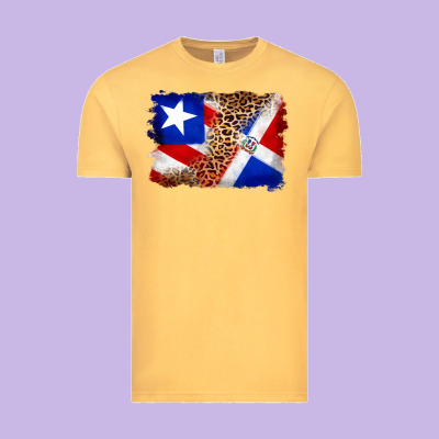 Puerto Rico And Dominican Republic Flag Vintage Tee Designed By Artiststas