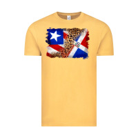 Vintage Mustard puerto rico and dominican republic flag Vintage Tee - Artiststas