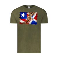 Vintage Olive puerto rico and dominican republic flag Vintage Tee - Artiststas