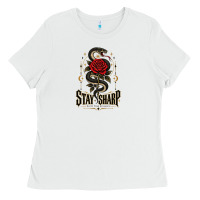 White stay sharp   revised Ladies Tee - adamafterink