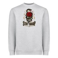 Heather Grey stay sharp   revised Heavyweight Sweatshirt - adamafterink