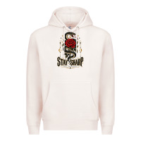 Pale Pink stay sharp   revised Premium Hoodie - adamafterink