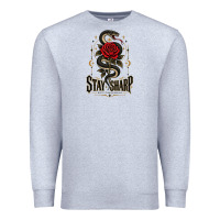 Heather Grey stay sharp   revised Premium Sweatshirt - adamafterink
