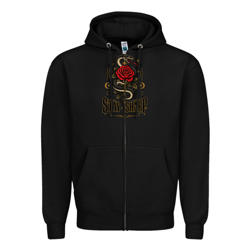 Stay Sharp   Revised Zipper Hoodie by adamafterink | Teevron
