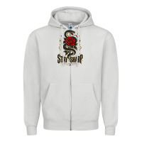 Dove Grey stay sharp   revised Zipper Hoodie - adamafterink