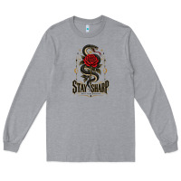 Heather Grey stay sharp   revised Long Sleeve Tee - adamafterink