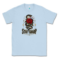 Dusty Blue stay sharp   revised Classic Tee - adamafterink