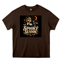 Chocolate Brown Spooky Season Social Club Heavy Core Tee - Merry & Macabre
