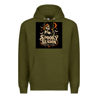Army Green Spooky Season Social Club Premium Hoodie - Merry & Macabre