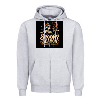 Heather Grey Spooky Season Social Club Zipper Hoodie - Merry & Macabre