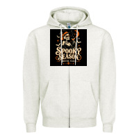 Oatmeal Heather Spooky Season Social Club Zipper Hoodie - Merry & Macabre