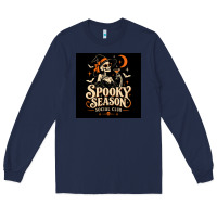 Navy Spooky Season Social Club Long Sleeve Tee - Merry & Macabre