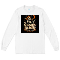 White Spooky Season Social Club Long Sleeve Tee - Merry & Macabre