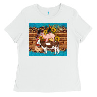 White western farm cow pig rooster chick farm chicken barn Ladies Tee - Artiststas