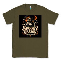 Army Green Spooky Season Social Club Classic Tee - Merry & Macabre