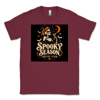 Burgundy Spooky Season Social Club Classic Tee - Merry & Macabre