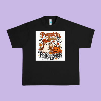 Pumpkin Spice & Potergeist Urban Heavy Tee Designed By Merry & Macabre