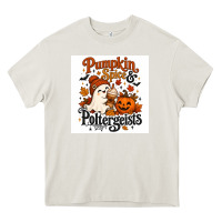 Cream Pumpkin Spice & Potergeist Heavy Core Tee - Merry & Macabre