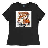 Black Pumpkin Spice & Potergeist Ladies Tee - Merry & Macabre